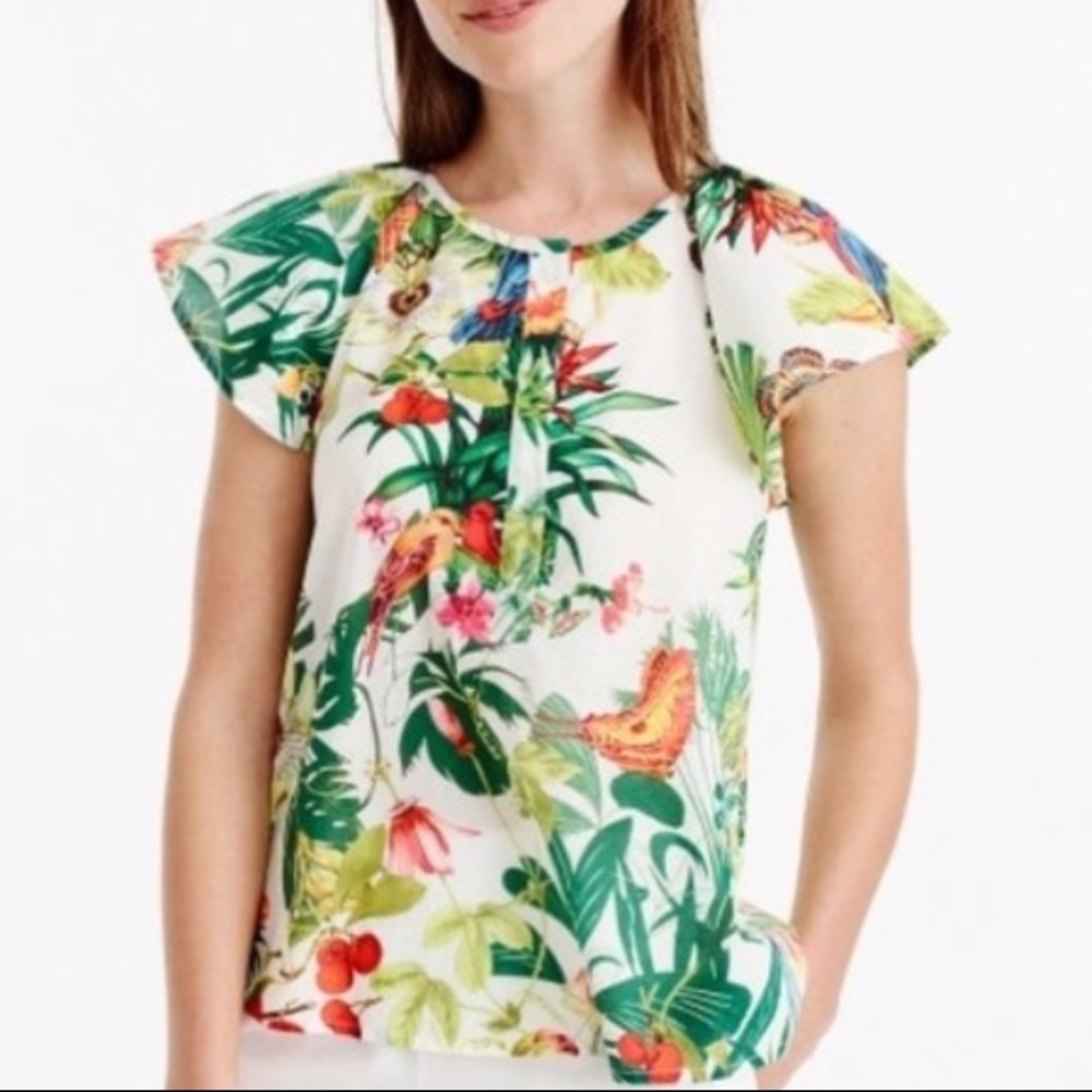 JCrew rain forest print cotton top Ratti